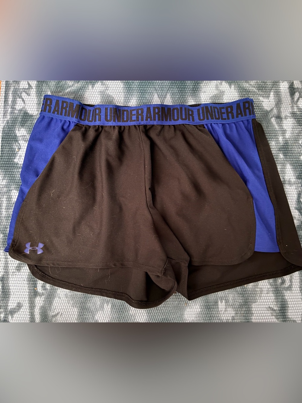Under Armour Women’s Black and Blue Athletic Shorts